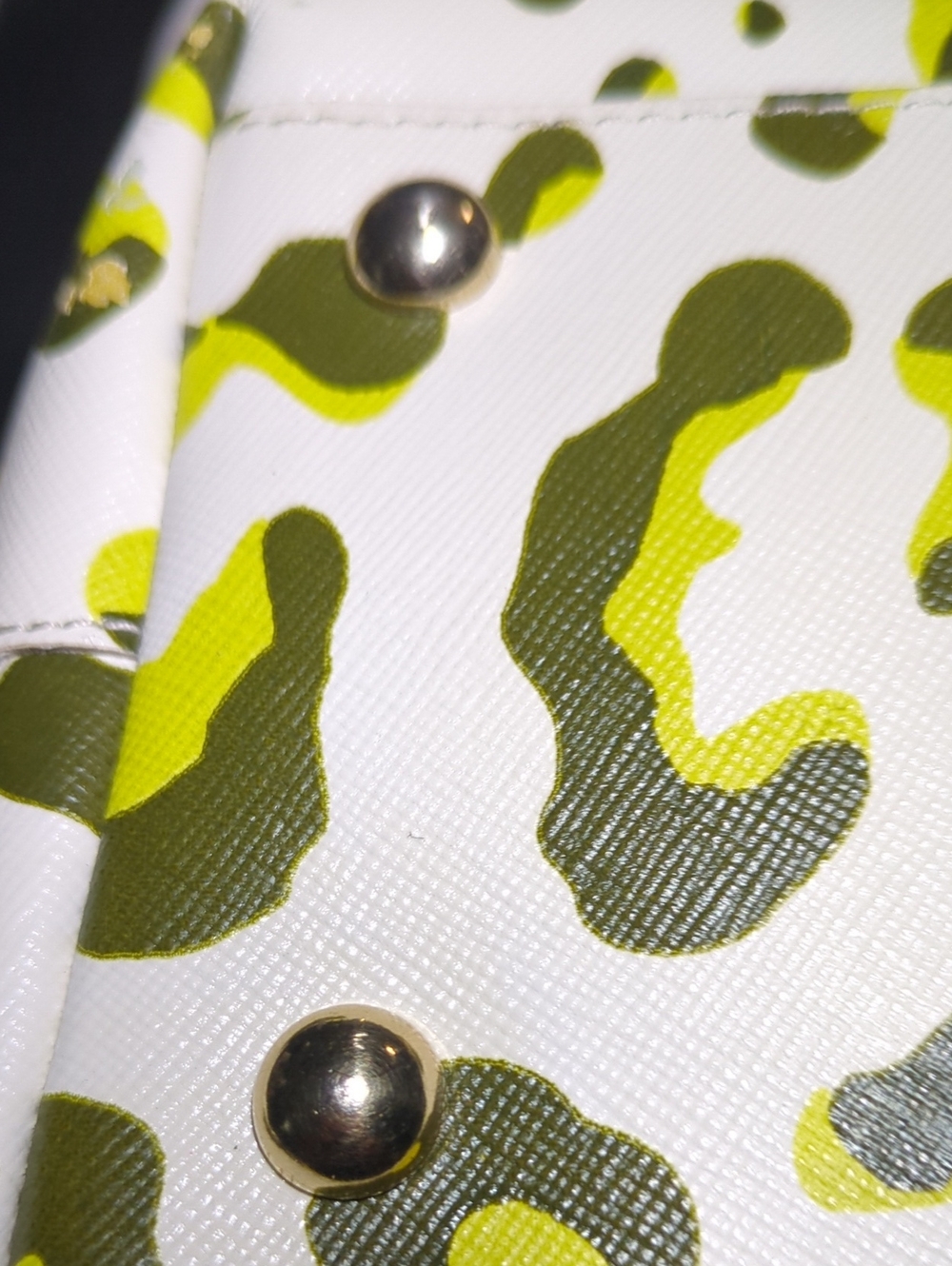 Furla White & Green Leopard Print Satchel - Picture 7 of 16